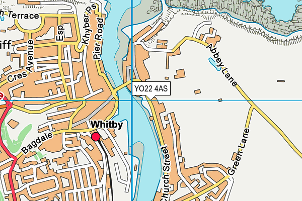 YO22 4AS map - OS VectorMap District (Ordnance Survey)