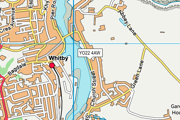 YO22 4AW map - OS VectorMap District (Ordnance Survey)