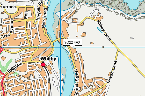 YO22 4AX map - OS VectorMap District (Ordnance Survey)