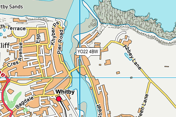 YO22 4BW map - OS VectorMap District (Ordnance Survey)