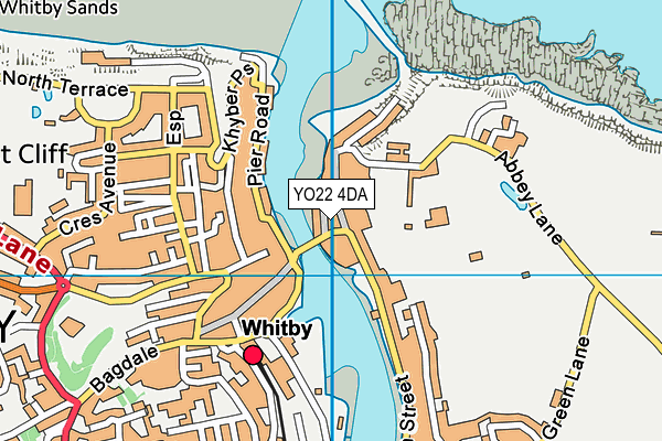 YO22 4DA map - OS VectorMap District (Ordnance Survey)