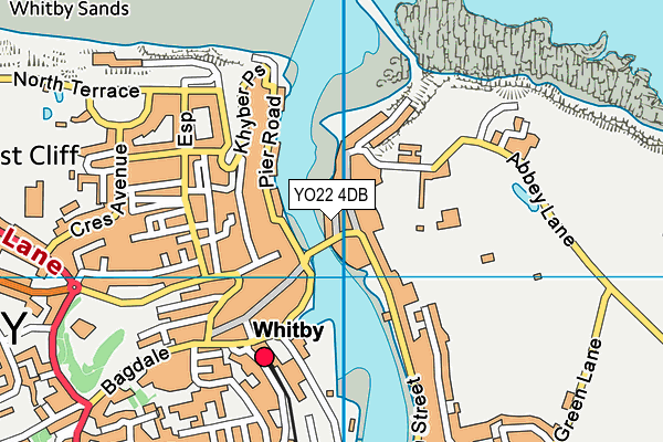 YO22 4DB map - OS VectorMap District (Ordnance Survey)