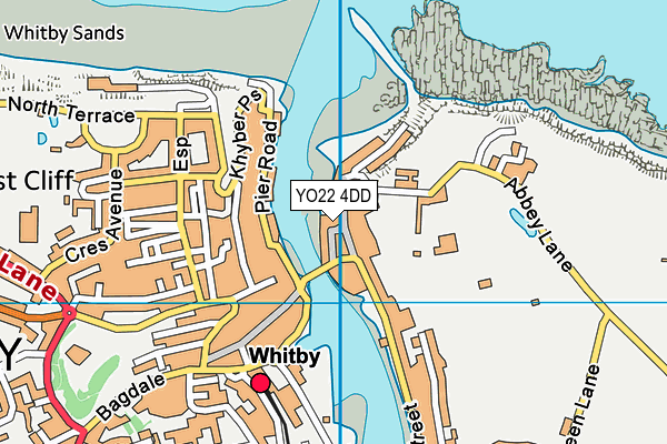 YO22 4DD map - OS VectorMap District (Ordnance Survey)