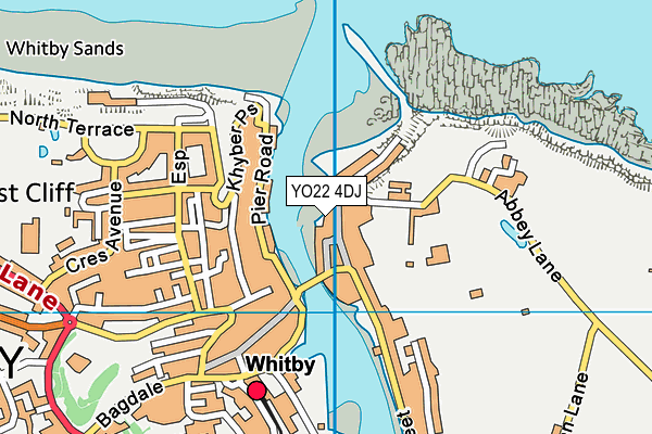 YO22 4DJ map - OS VectorMap District (Ordnance Survey)