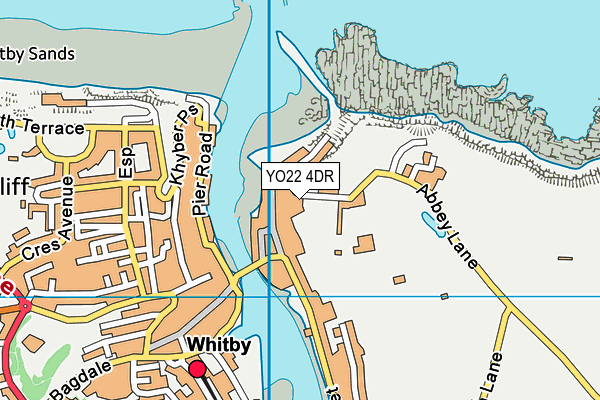 YO22 4DR map - OS VectorMap District (Ordnance Survey)