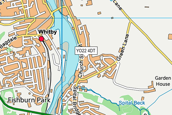 YO22 4DT map - OS VectorMap District (Ordnance Survey)