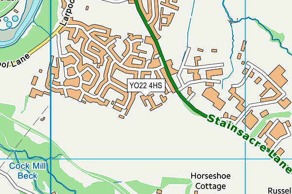 YO22 4HS map - OS VectorMap District (Ordnance Survey)
