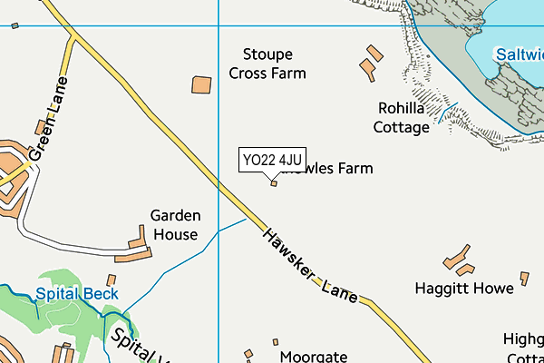 YO22 4JU map - OS VectorMap District (Ordnance Survey)