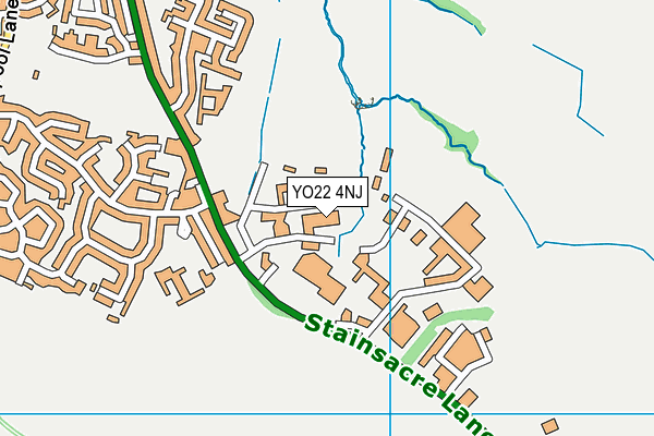 YO22 4NJ map - OS VectorMap District (Ordnance Survey)