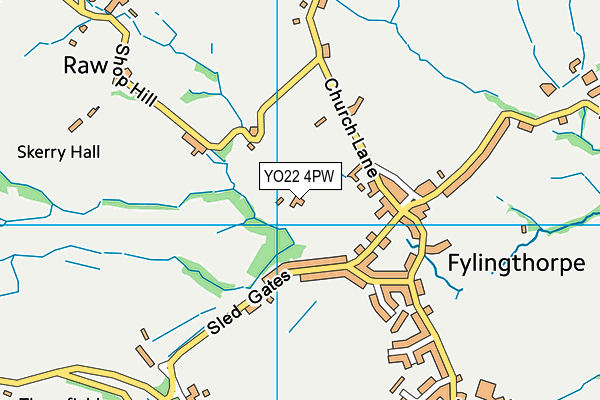 YO22 4PW map - OS VectorMap District (Ordnance Survey)