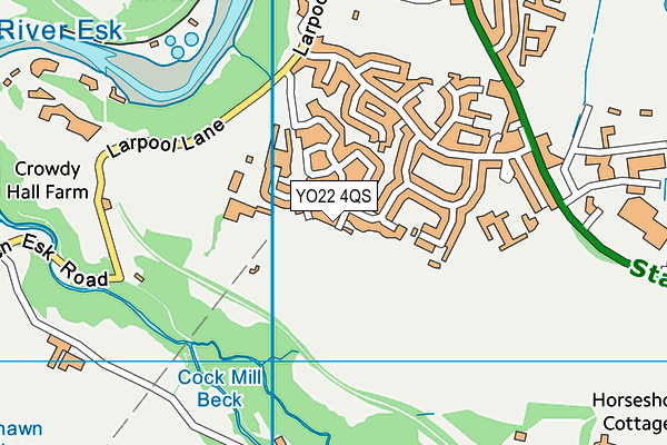 YO22 4QS map - OS VectorMap District (Ordnance Survey)