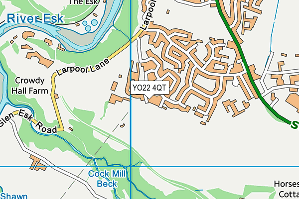 YO22 4QT map - OS VectorMap District (Ordnance Survey)