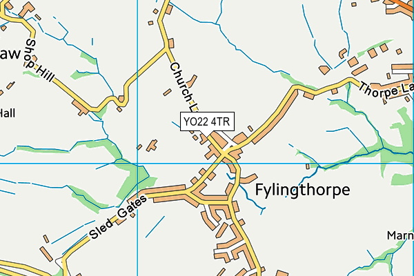 YO22 4TR map - OS VectorMap District (Ordnance Survey)
