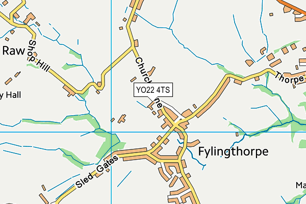 YO22 4TS map - OS VectorMap District (Ordnance Survey)