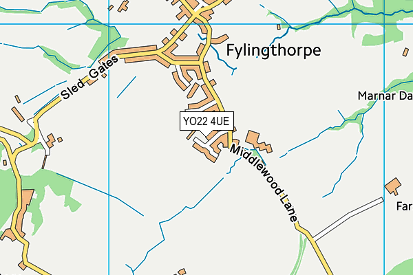 YO22 4UE map - OS VectorMap District (Ordnance Survey)