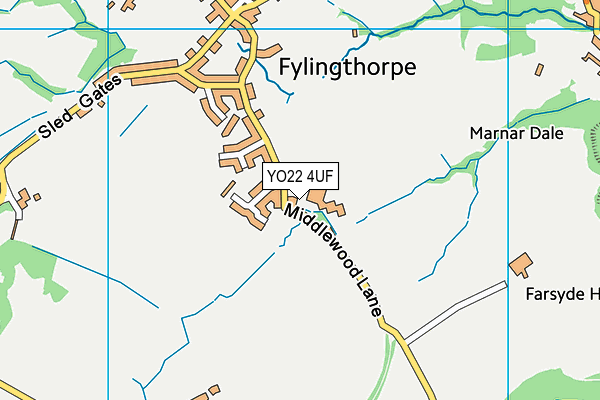 YO22 4UF map - OS VectorMap District (Ordnance Survey)