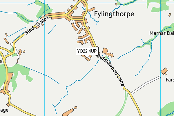 YO22 4UP map - OS VectorMap District (Ordnance Survey)