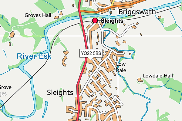 YO22 5BS map - OS VectorMap District (Ordnance Survey)