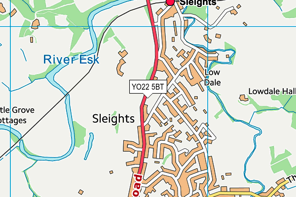 YO22 5BT map - OS VectorMap District (Ordnance Survey)