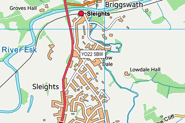 YO22 5BW map - OS VectorMap District (Ordnance Survey)