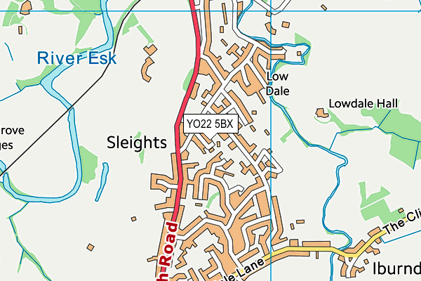 YO22 5BX map - OS VectorMap District (Ordnance Survey)