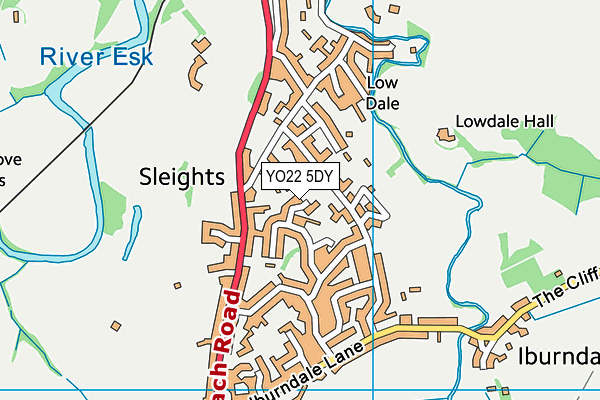 YO22 5DY map - OS VectorMap District (Ordnance Survey)