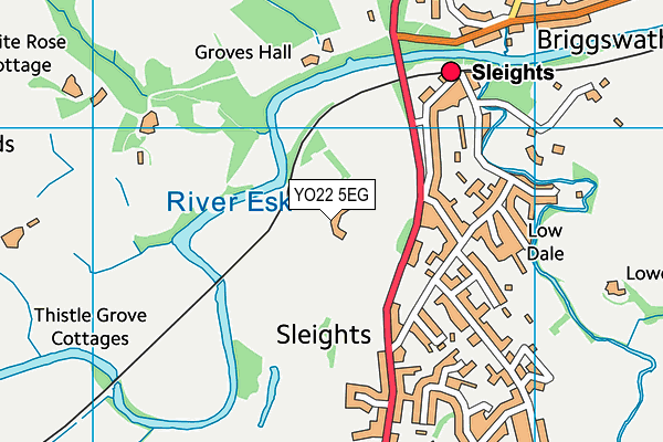 YO22 5EG map - OS VectorMap District (Ordnance Survey)