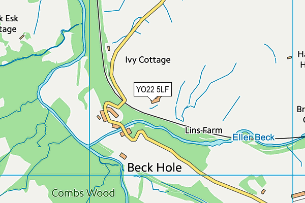 YO22 5LF map - OS VectorMap District (Ordnance Survey)