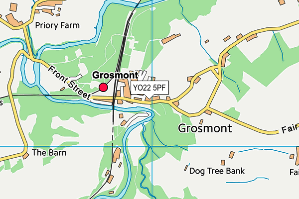 YO22 5PF map - OS VectorMap District (Ordnance Survey)