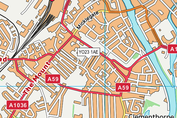 YO23 1AE map - OS VectorMap District (Ordnance Survey)