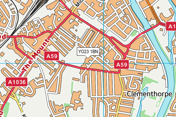 YO23 1BN map - OS VectorMap District (Ordnance Survey)