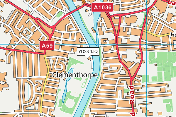 Rowntree Park map (YO23 1JQ) - OS VectorMap District (Ordnance Survey)