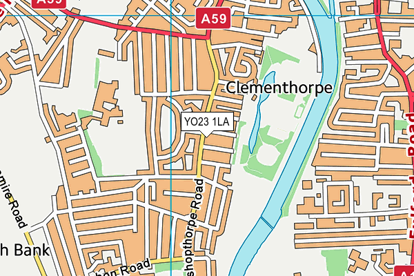 YO23 1LA map - OS VectorMap District (Ordnance Survey)