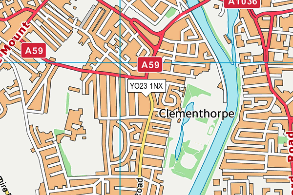 YO23 1NX map - OS VectorMap District (Ordnance Survey)