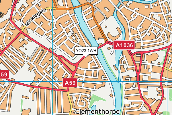 YO23 1WH map - OS VectorMap District (Ordnance Survey)