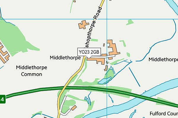 Middlethorpe Hall Hotel Spa map (YO23 2GB) - OS VectorMap District (Ordnance Survey)