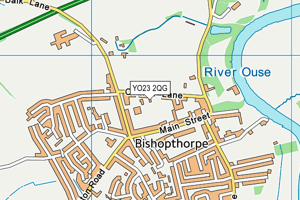 YO23 2QG map - OS VectorMap District (Ordnance Survey)