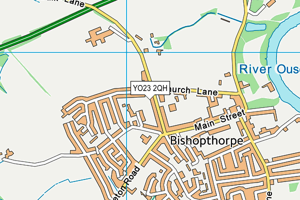 YO23 2QH map - OS VectorMap District (Ordnance Survey)