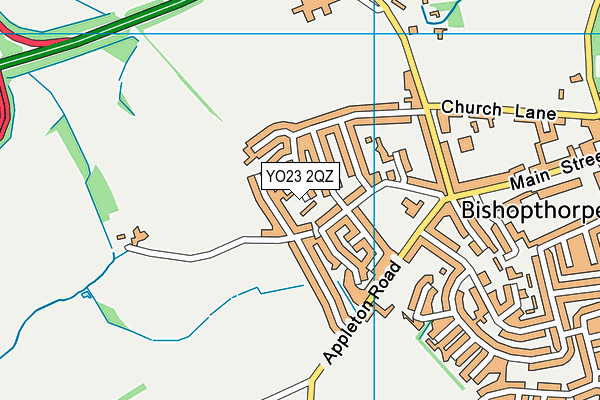 YO23 2QZ map - OS VectorMap District (Ordnance Survey)