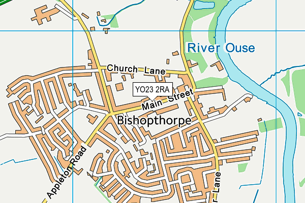 YO23 2RA map - OS VectorMap District (Ordnance Survey)