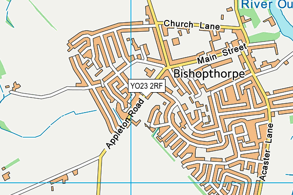 YO23 2RF map - OS VectorMap District (Ordnance Survey)
