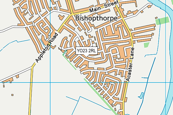 YO23 2RL map - OS VectorMap District (Ordnance Survey)