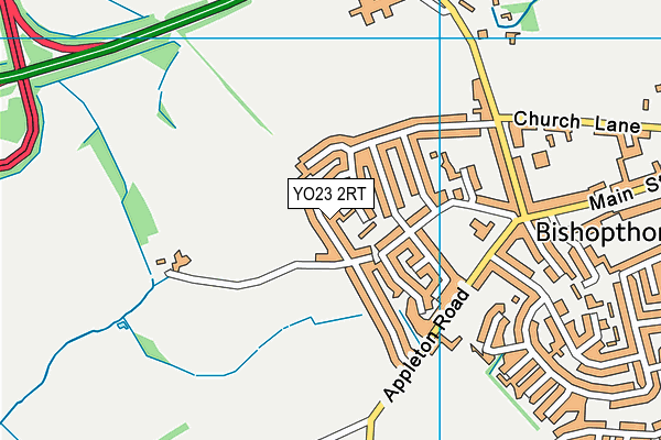 YO23 2RT map - OS VectorMap District (Ordnance Survey)
