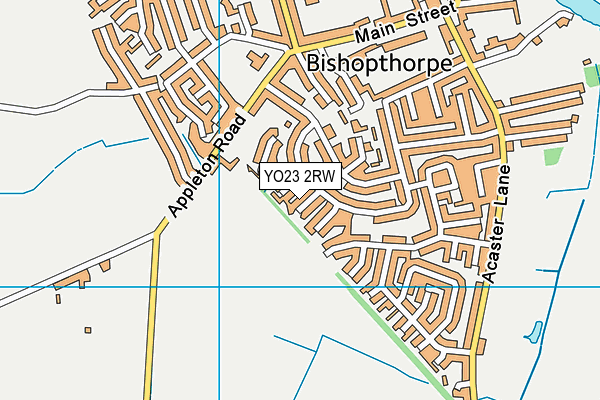 YO23 2RW map - OS VectorMap District (Ordnance Survey)