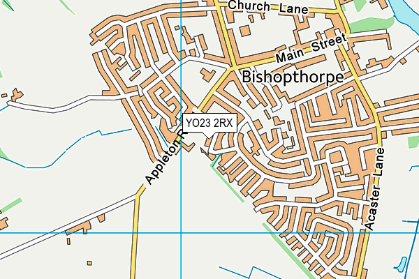 YO23 2RX map - OS VectorMap District (Ordnance Survey)