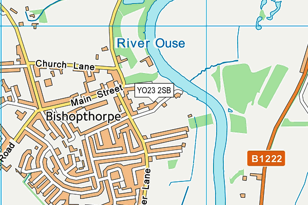 Bishopthorpe Sports Fields map (YO23 2SB) - OS VectorMap District (Ordnance Survey)