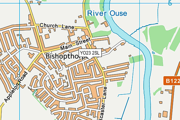 YO23 2SL map - OS VectorMap District (Ordnance Survey)