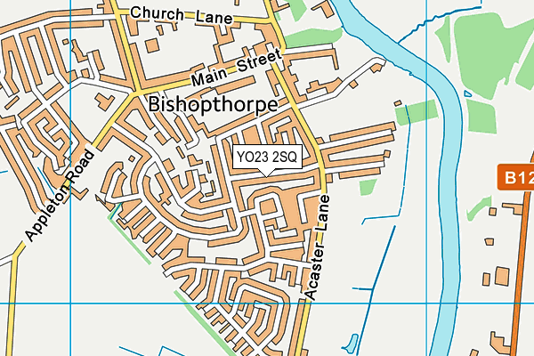 YO23 2SQ map - OS VectorMap District (Ordnance Survey)