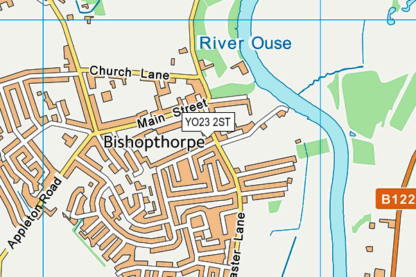 YO23 2ST map - OS VectorMap District (Ordnance Survey)