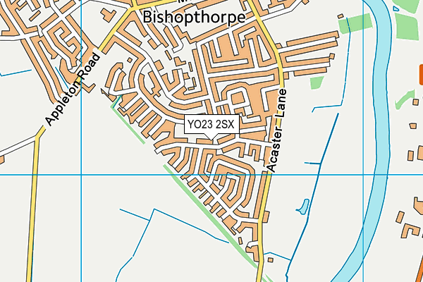 YO23 2SX map - OS VectorMap District (Ordnance Survey)